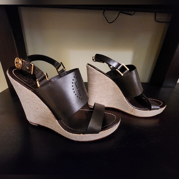 Tory Burch Brown leather Wedge platforms - Picture 4 of 7
